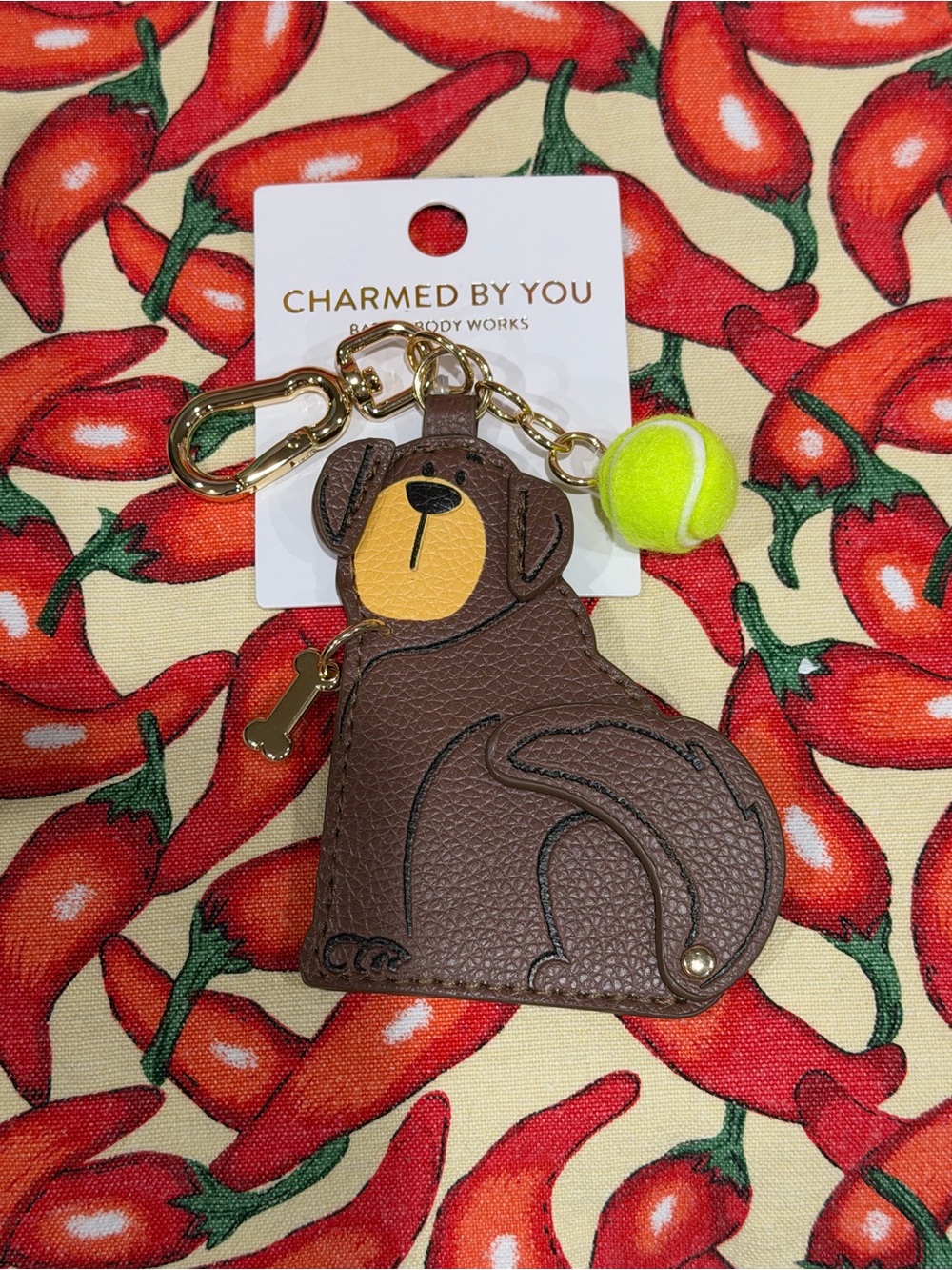 Bath & Body Works Brown Dog Bag Charm/Keychain.